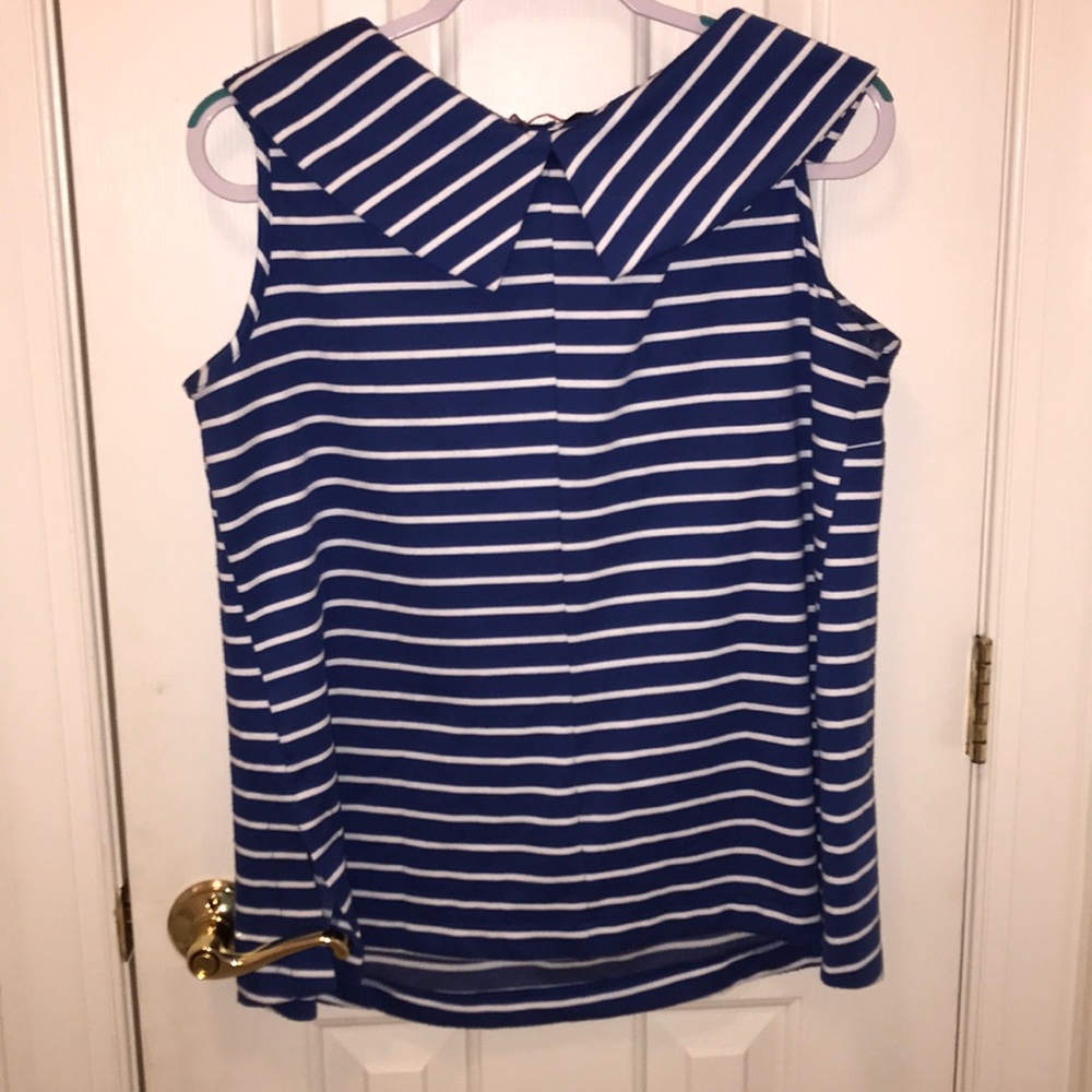 Maternal America Royal Blue Stripped Top - Picture 2 of 4